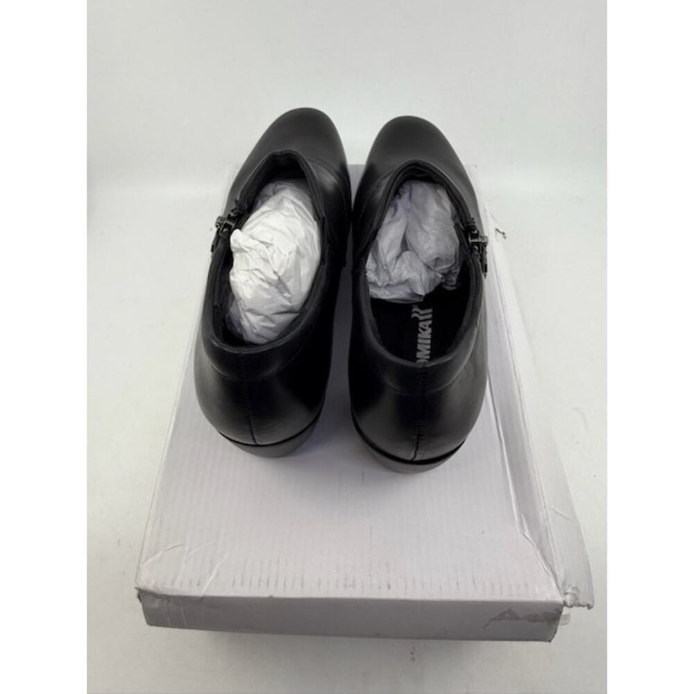Romika Leather Ankle Loafer Shoes Block Heels Side Zipper Black Womens Size 37 - Picture 4 of 6